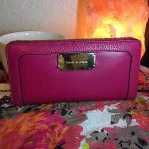 Stuart Weitzman Magenta Zippered Wallet